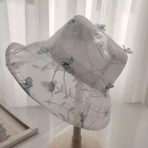 NWT 3D Embroidered Buterflyes  Bucket Hat flex rim